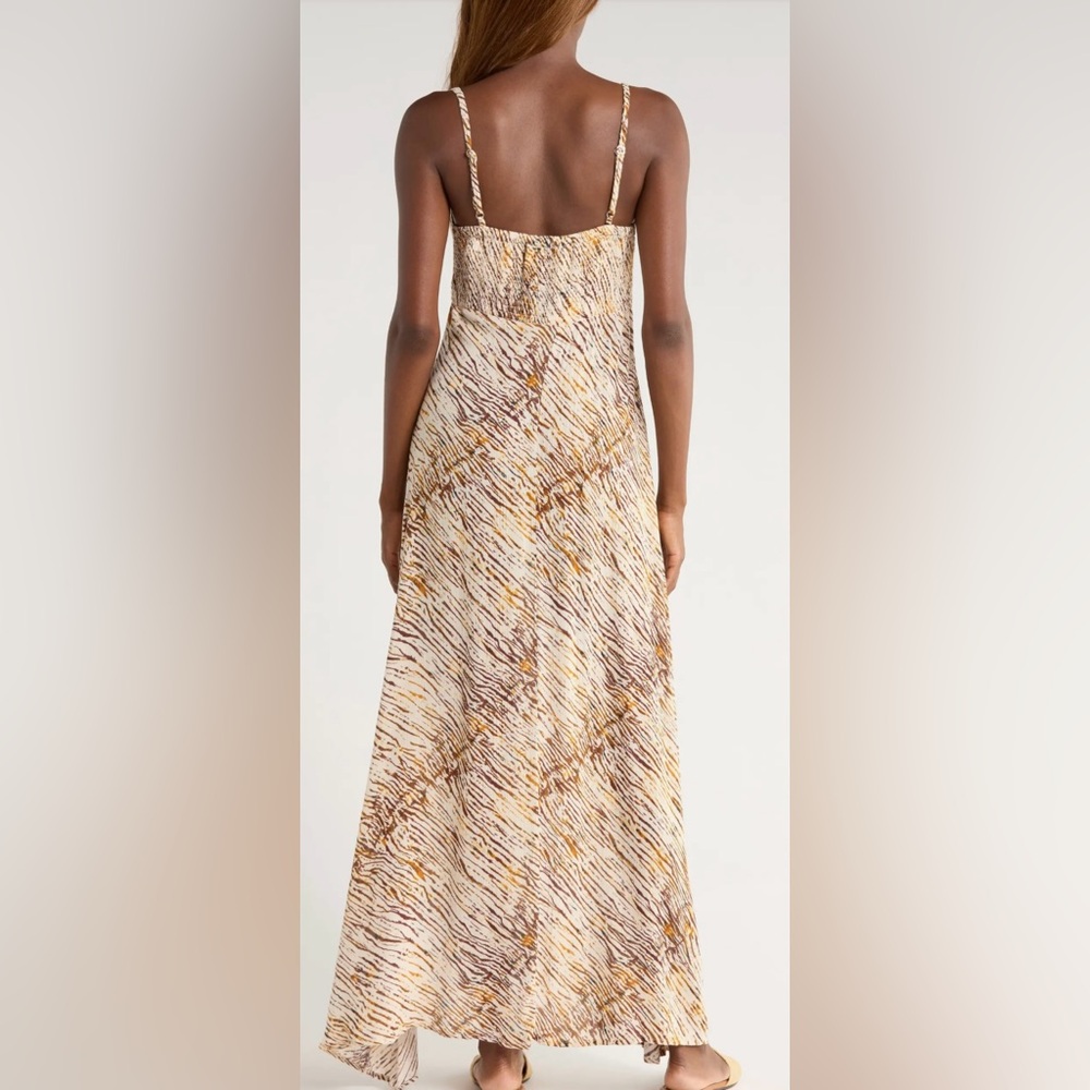 Elan cut out tie front cover-up sundress, maxi, neutral Sahara medium - Picture 2 of 13